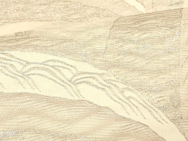 平和屋着物*夏物 六通柄袋帯 草葉文 銀糸 正絹 逸品 DAAW1573cm