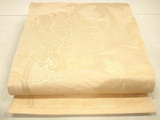 平和屋着物*夏物 全通柄 本袋帯 草花文 金糸 正絹 逸品 DAAW1574cm