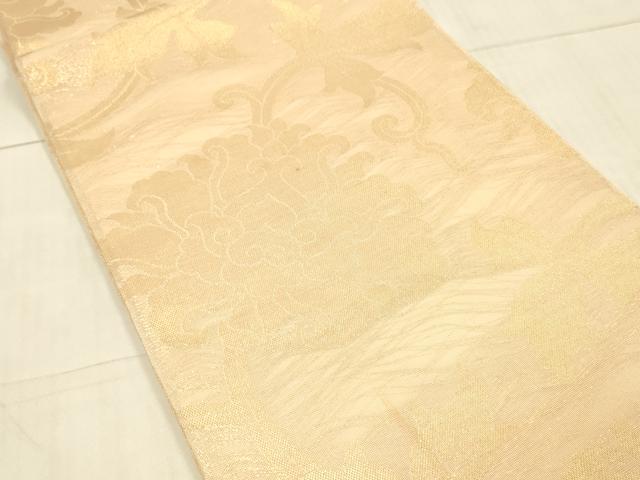 平和屋着物*夏物 全通柄 本袋帯 草花文 金糸 正絹 逸品 DAAW1574cm