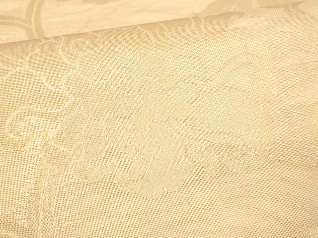 平和屋着物*夏物 全通柄 本袋帯 草花文 金糸 正絹 逸品 DAAW1574cm