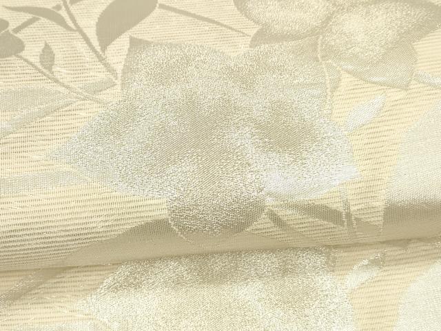 平和屋着物*夏物 六通柄袋帯 草花文 銀糸 正絹 逸品 DAAW1600cm