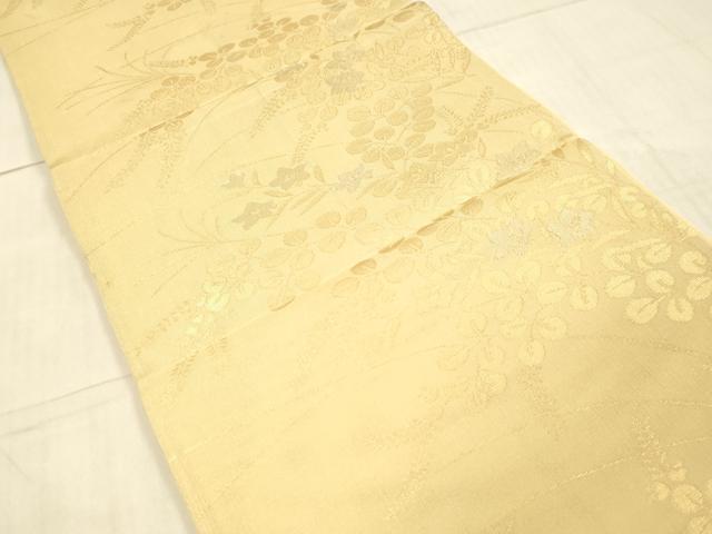 平和屋着物*夏物 六通柄袋帯 草花文 桔梗 萩 金銀糸 正絹 逸品 DAAW1933cm