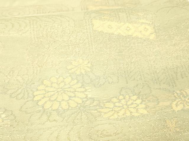平和屋着物*夏物 六通柄袋帯 流水籬草花文 金糸 正絹 逸品 DAAW1937cm