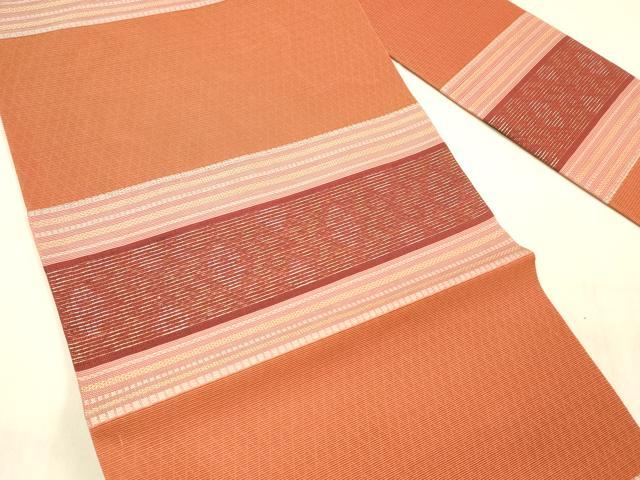 平和屋着物*夏物 九寸名古屋帯 横段文 金糸 正絹 逸品 DAAW1940cm