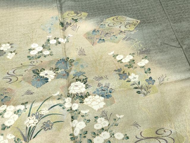 平和屋着物■訪問着 地紙花文 暈し染め 金彩 正絹 逸品 DAAW2167zy