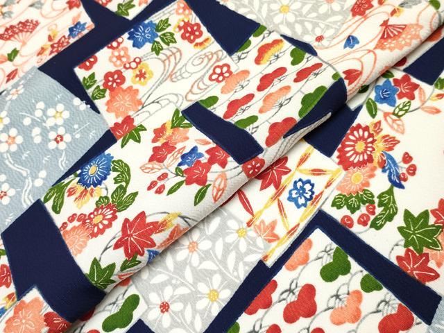 平和屋着物∵女の子 十三参り 子供 祝着 色紙重ね花文 松竹梅 洗える着物 DAAW2813ma