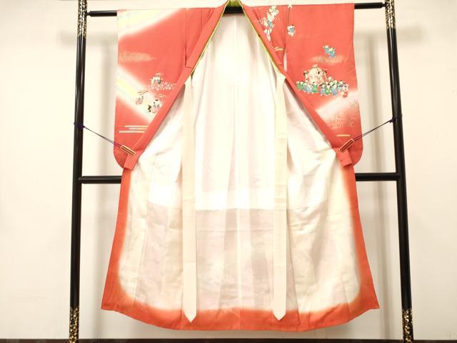 平和屋着物∵女の子 十三参り 子供 祝着 葵祭 暈し染め 金銀彩 逸品 DAAW2814ma