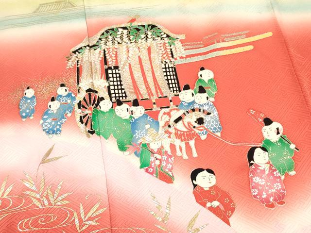 平和屋着物∵女の子 十三参り 子供 祝着 葵祭 暈し染め 金銀彩 逸品 DAAW2814ma