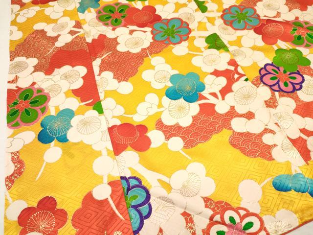 平和屋着物∵女の子 十三参り 子供 祝着 枝梅 金彩 逸品 DAAW2820ma