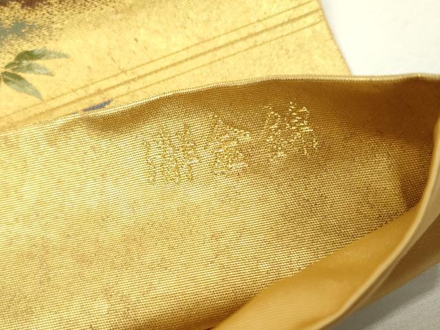 平和屋着物●西陣 長嶋成織物 ながしま帯 六通柄袋帯 唐織 瀞金錦 松鶴図 本金箔 正絹 逸品 DAAW3319fe