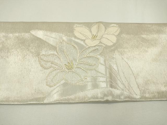 平和屋着物◎九寸名古屋帯 唐織 草花 金銀糸 正絹 逸品 DAAW3559fe