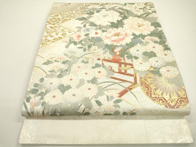 平和屋着物◎太鼓柄袋帯 花車文 金彩 正絹 逸品 DAAW3625fe