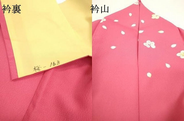 平和屋着物●小振袖 二尺袖 桜 暈し染 金彩 洗える着物 DAAW3833fe