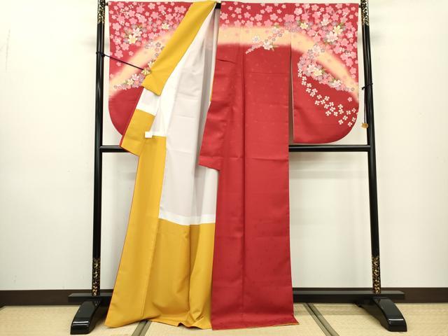 平和屋着物●小振袖 二尺袖 舞花 暈し染 金彩 洗える着物 DAAW3854fe