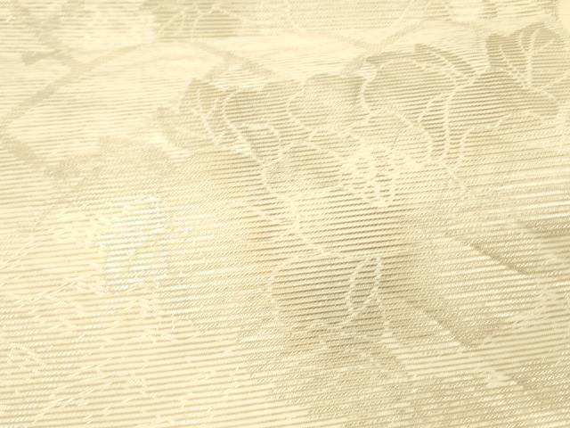 平和屋着物*夏物 六通柄袋帯 草花文 銀糸 正絹 逸品 DAAW4107cm