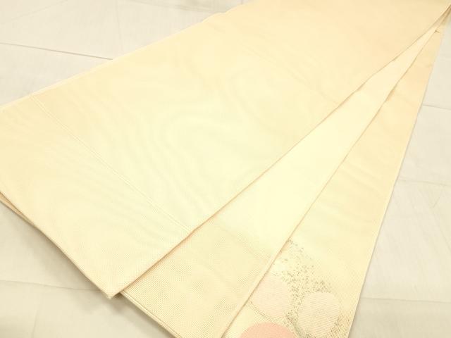 平和屋着物*夏物 太鼓柄袋帯 枝葉文 銀糸 正絹 逸品 DAAW4158cm