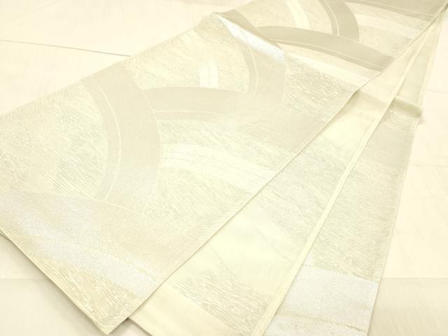 平和屋着物*夏物 六通柄袋帯 抽象文様 銀糸 正絹 逸品 DAAW4162cm
