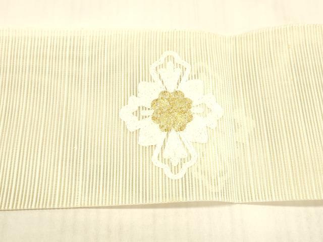 平和屋着物*夏物 絽綴れ 八寸名古屋帯 駒刺繍 総刺繍 草花文 正絹 逸品 DAAW4200cm