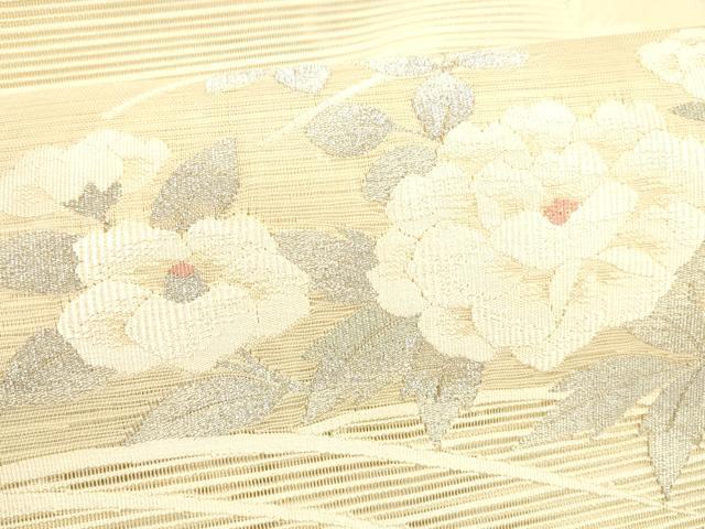 平和屋着物*夏物 絽綴れ 八寸名古屋帯 枝花文 銀糸 逸品 DAAW4211cm