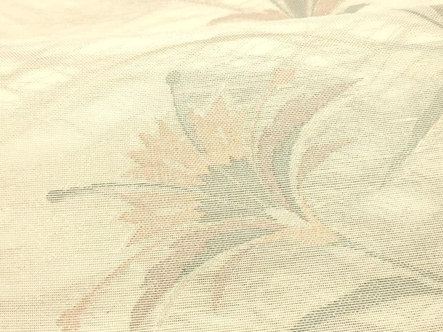 平和屋着物*夏物 六通柄袋帯 草花文 金糸 正絹 逸品 DAAW4214cm