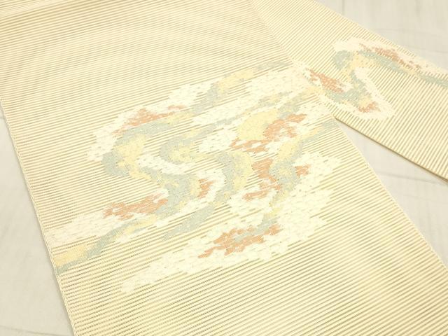 平和屋着物*夏物 絽綴れ 八寸名古屋帯 流水文 正絹 逸品 DAAW4223cm