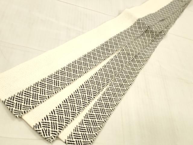 平和屋着物*夏物 男性 角帯 組織 抽象間道 正絹 逸品 DAAW4228cm