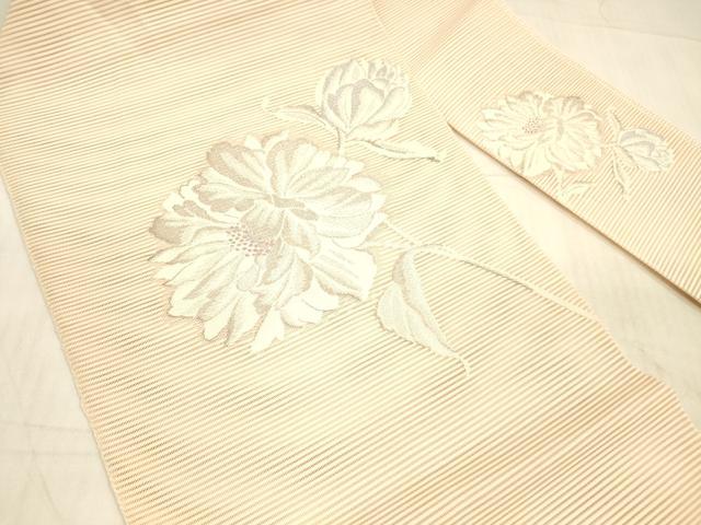 平和屋着物*夏物 絽綴れ 八寸名古屋帯 枝花文 銀糸 正絹 逸品 DAAW4235cm