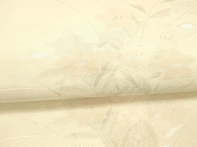 平和屋着物*夏物 六通柄袋帯 草花文 銀糸 正絹 逸品 DAAW4238cm