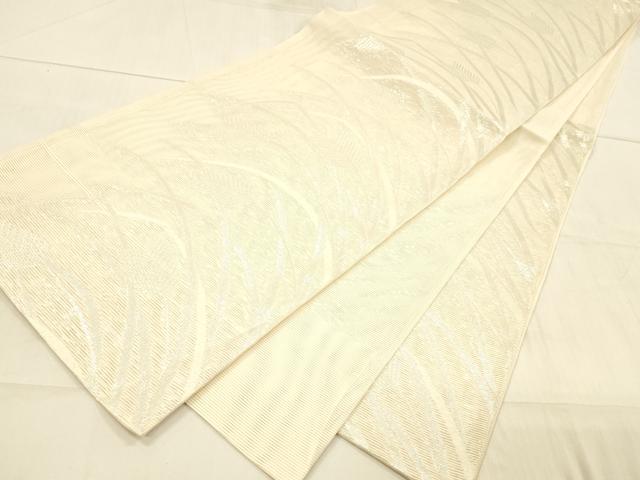 平和屋着物*夏物 六通柄袋帯 草葉文 銀糸 正絹 逸品 DAAW4249cm