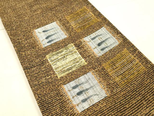 平和屋着物●太鼓柄袋帯 紙布 成り物 上代28万 正絹 逸品 DAAW4300cm