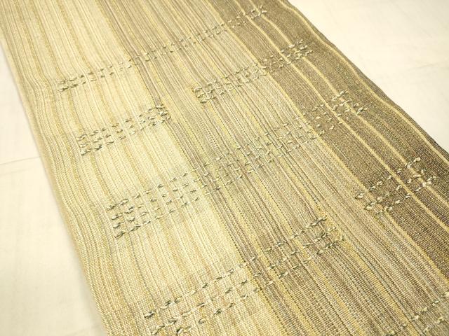 平和屋着物▽太鼓柄袋帯 スリーシーズン 春夏秋 間道 金通し時 正絹 逸品 DAAW4336cm