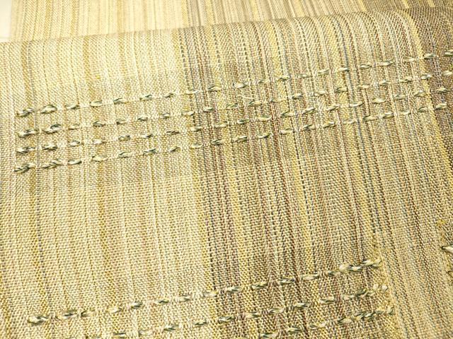 平和屋着物▽太鼓柄袋帯 スリーシーズン 春夏秋 間道 金通し時 正絹 逸品 DAAW4336cm