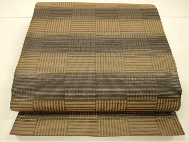 平和屋着物●両面 全通柄袋帯 紬地 霞文 抽象文様 正絹 逸品 DAAW4369cm