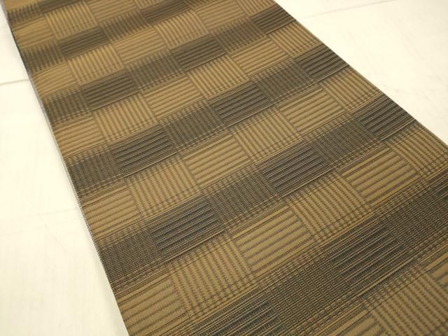 平和屋着物●両面 全通柄袋帯 紬地 霞文 抽象文様 正絹 逸品 DAAW4369cm