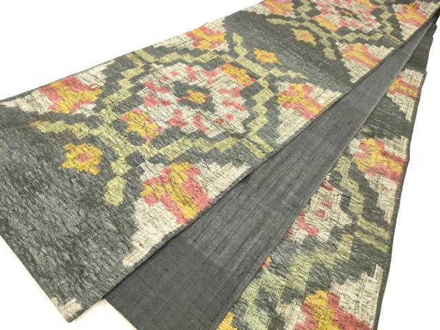 平和屋着物▽六通柄袋帯 スリーシーズン 春夏秋 抽象花文 正絹 逸品 DAAW4379cm