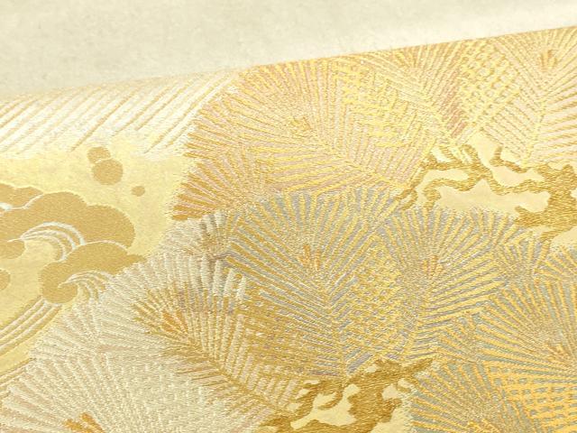 平和屋着物●六通柄袋帯 卸園 蒔絵松渡文 金銀糸 正絹 逸品 DAAW4439cm