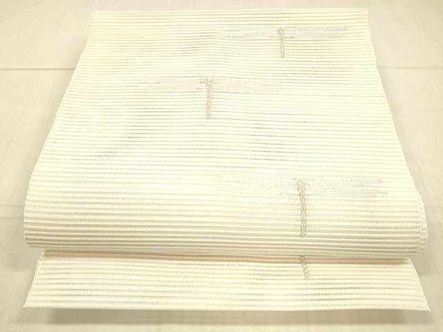 平和屋着物*夏物 絽綴れ 八寸名古屋帯 蜻蛉 銀糸 正絹 逸品 DAAW4486cm