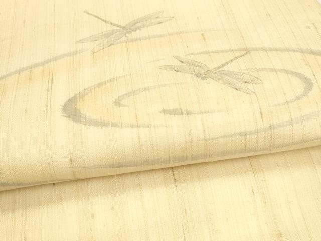平和屋着物*夏物 九寸名古屋帯 手描き 流水蜻蛉文 正絹 逸品 DAAW4493cm