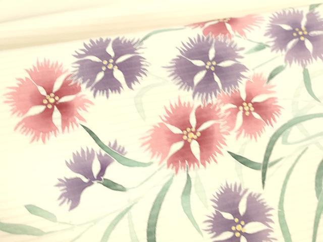 平和屋着物*夏物 絽塩瀬 九寸名古屋帯 手描き 草花文 金彩 正絹 逸品 DAAW4498cm