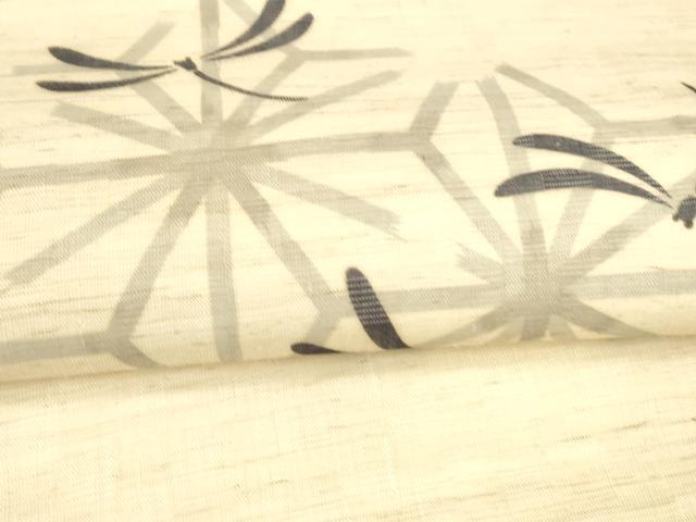 平和屋着物*夏物 九寸名古屋帯 紬地 舞花蜻蛉文 正絹 逸品 DAAW4501cm