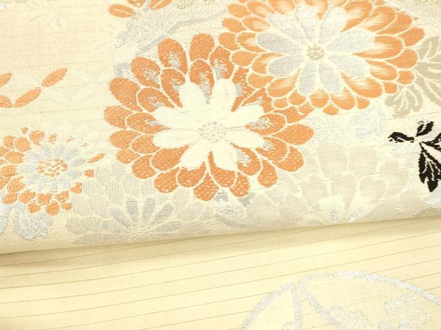 平和屋着物*夏物 アンティーク 大正ロマン 丸帯 雪輪草花文 金銀糸 正絹 逸品 DAAW4508cm
