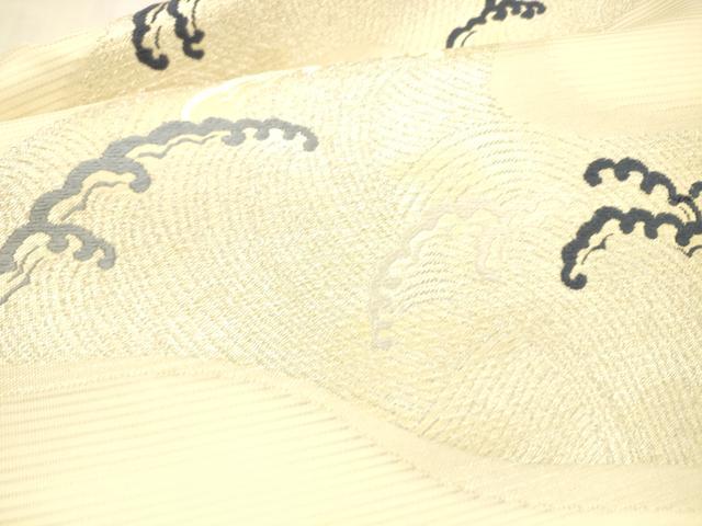 平和屋着物*夏物 つけ帯 流水文 銀糸 正絹 逸品 DAAW4514cm