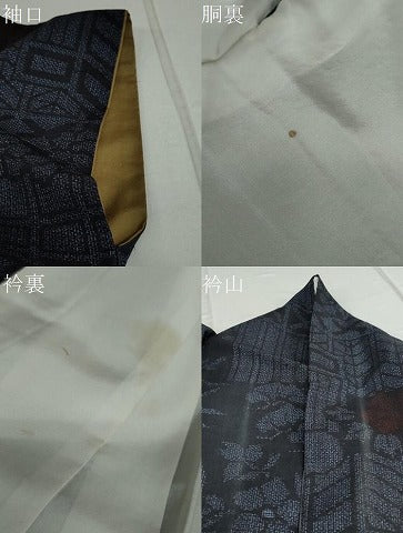 平和屋着物●結城紬 100亀甲 雲霞草花文 正絹 逸品 DAAW5005ud