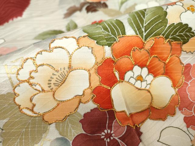 平和屋着物●豪華振袖 駒刺繍 絞り 鳳凰草花文 金彩 近鉄扱い 正絹 逸品 DAAW5043ud