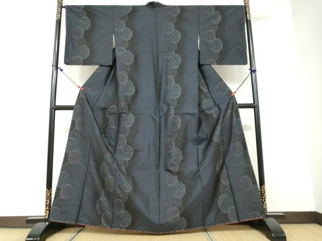 平和屋着物●本場大島紬 源氏車間道 正絹 逸品 未使用 DAAW5067ud