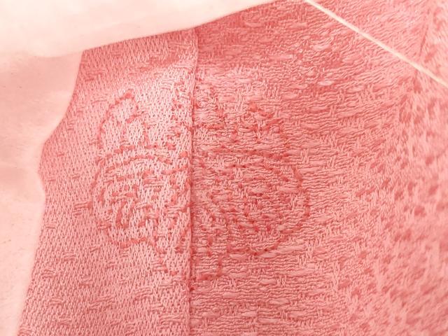 平和屋着物●上質な色無地 南天地紋 薄紅色 正絹 逸品 DAAW5082ud