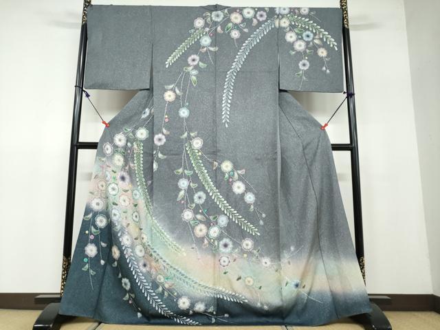 平和屋着物●訪問着 絞り 辻が花 暈し染め 正絹 逸品 DAAW5107ud