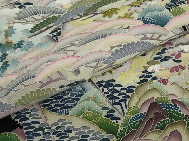 平和屋着物●本加賀友禅作家 東藤 岳 黒留袖 風景樹林文 正絹 逸品 DAAW5111ud