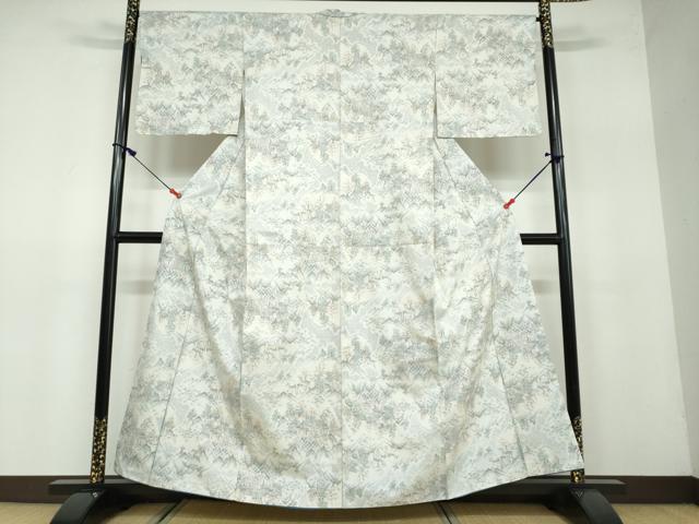平和屋着物●上質な紬 風景樹林文 正絹 逸品 DAAW5116ud