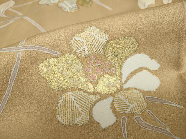 平和屋着物●訪問着 駒刺繍 枝花文 金彩 正絹 逸品 DAAW5135ud
